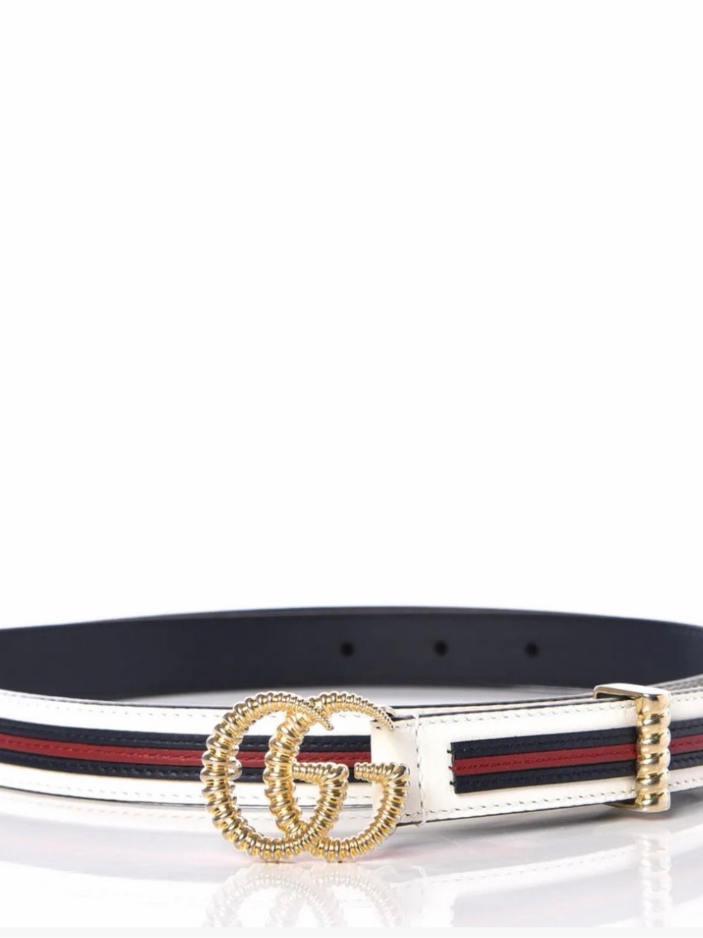 Gucci Torchon Skinny Calfskin Belt Double G
